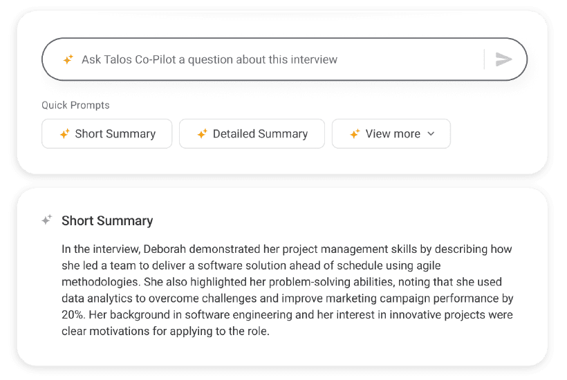 Interview Insights AI Insights Talos ATS Screenshot