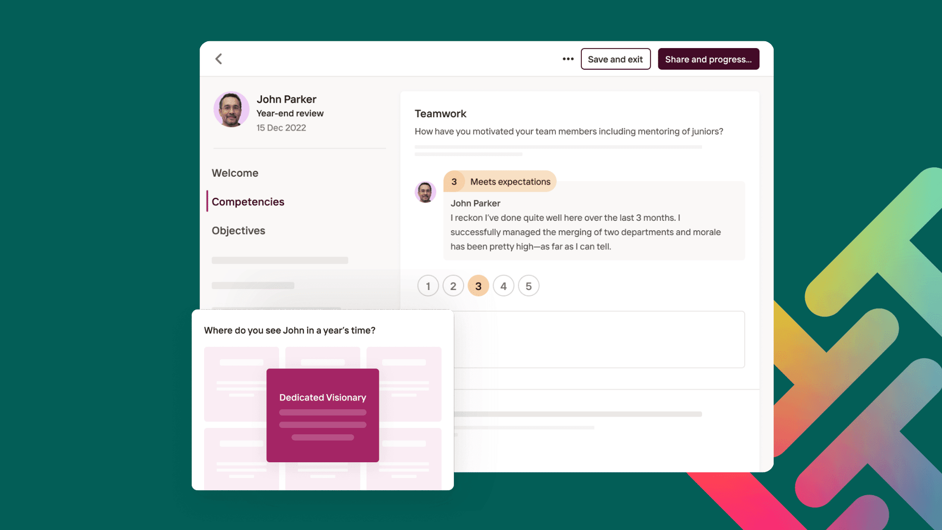 A screenshot of Talos360's most popular performance management software features