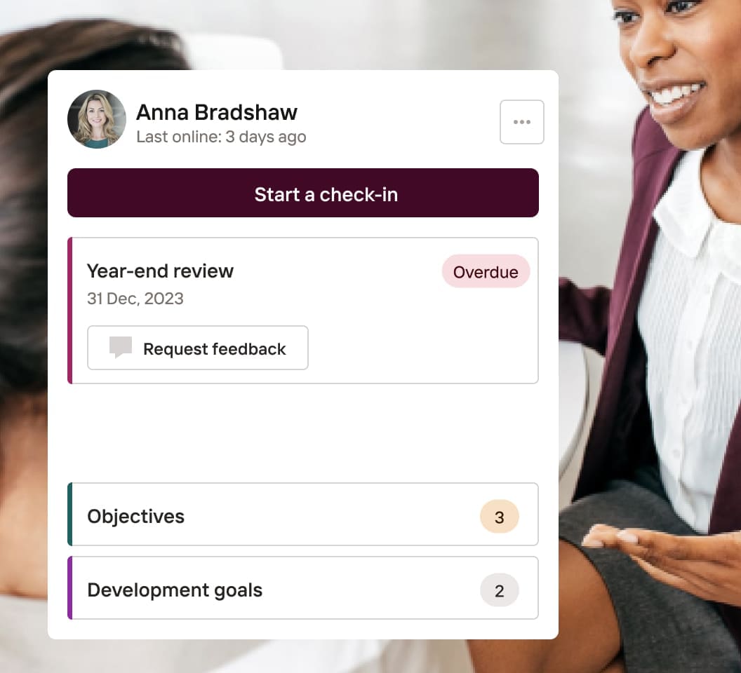Scheduling a performance review check-in via Talos Perform.